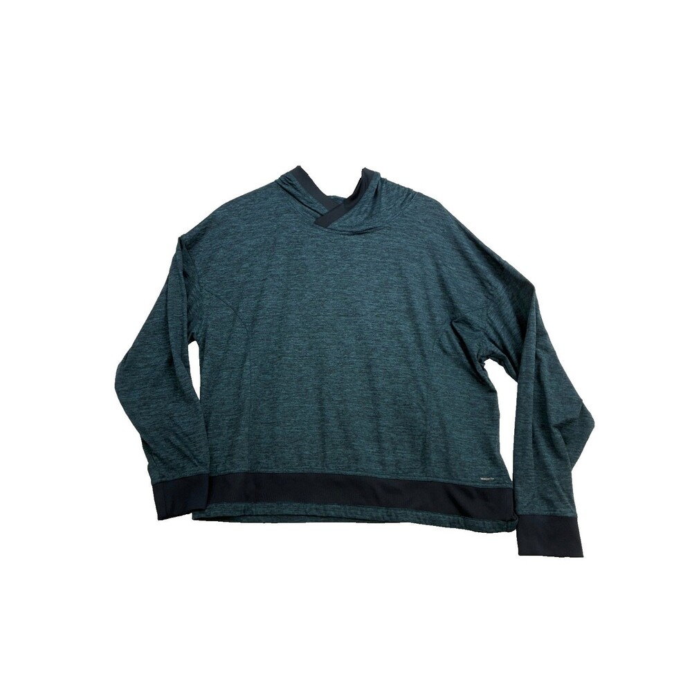 Mondetta Mens XL Teal Heather Performance Hoodie Long Sleeve Pullover Athletic